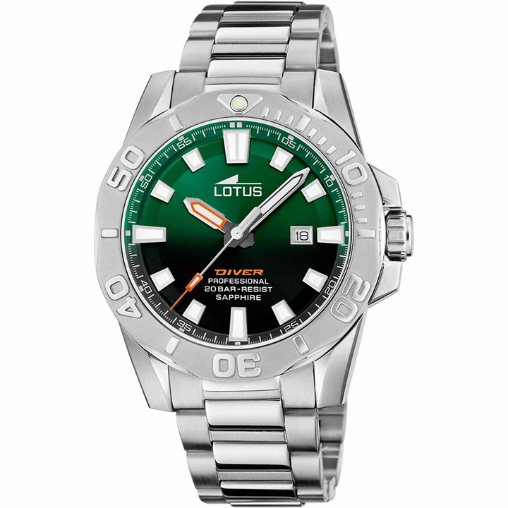 Lotus L18926/5 Men's Green Dial Diver Wristwatch - H S Johnson