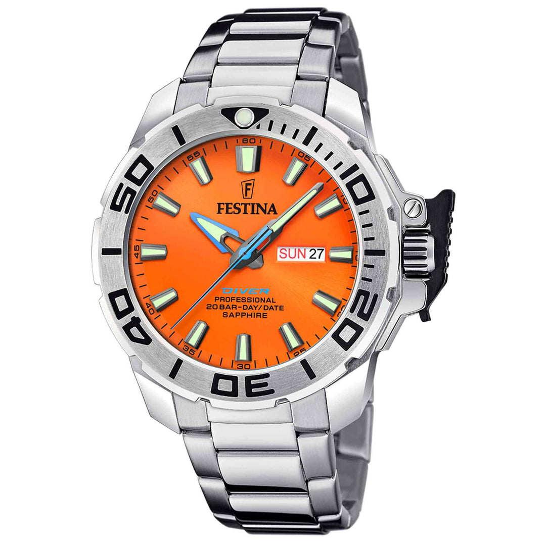 Festina F20665/5 Men's Orange Dial Divers Wristwatch - H S Johnson