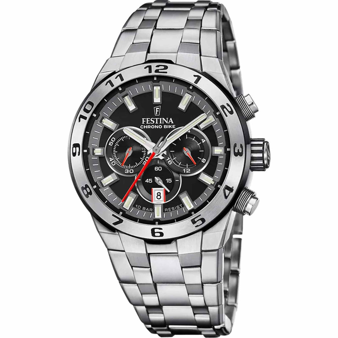 Festina F20670/6 Men's Black Chrono Bike Steel Bracelet Wristwatch - H S Johnson