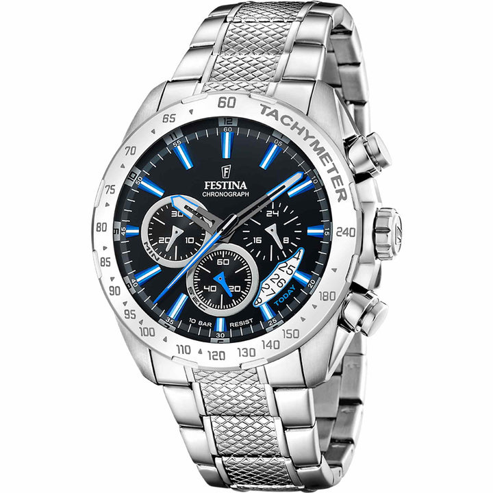 Festina F20668/6 Men's Black Dial Chronograph Wristwatch - H S Johnson