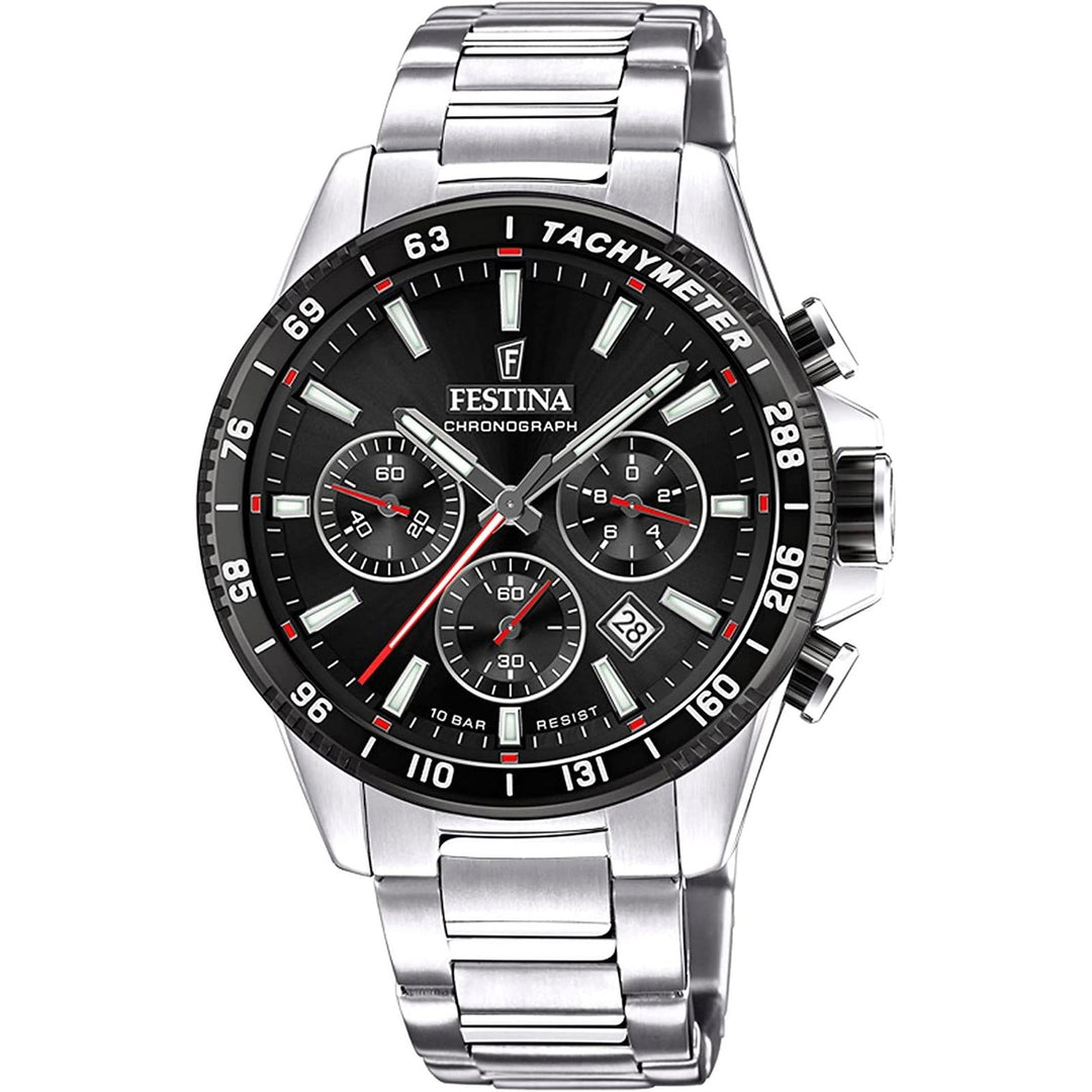 Festina F20560/6 Men's Black Dial Stainless Steel Bracelet Wristwatch - H S Johnson