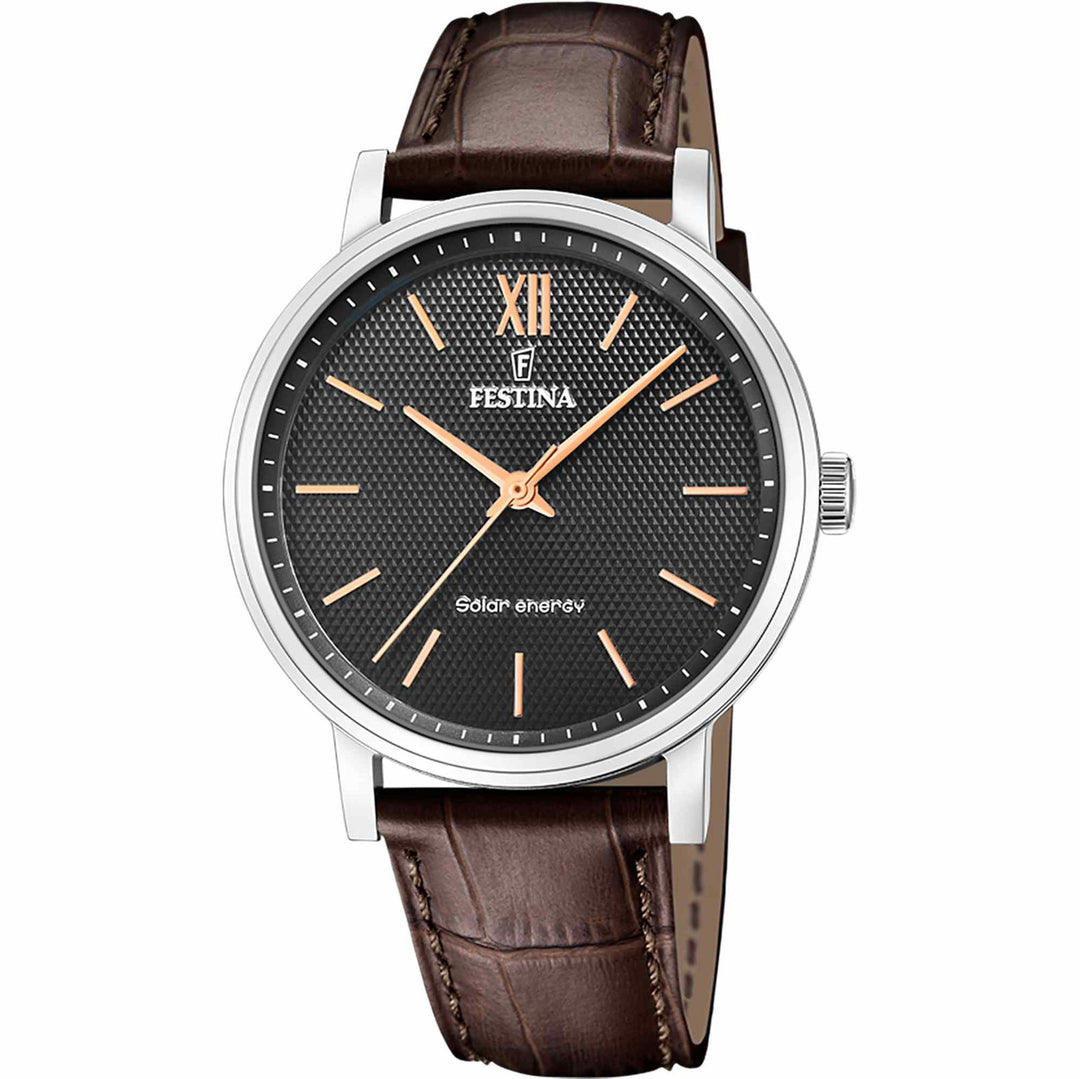 Festina F20660/6 Men's Solar Energy Leather Strap Wristwatch - H S Johnson