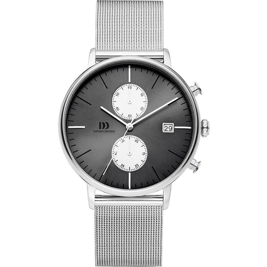Danish Design IQ78Q975 Koltur Chrono Grey Silver Eyes Mesh Watch