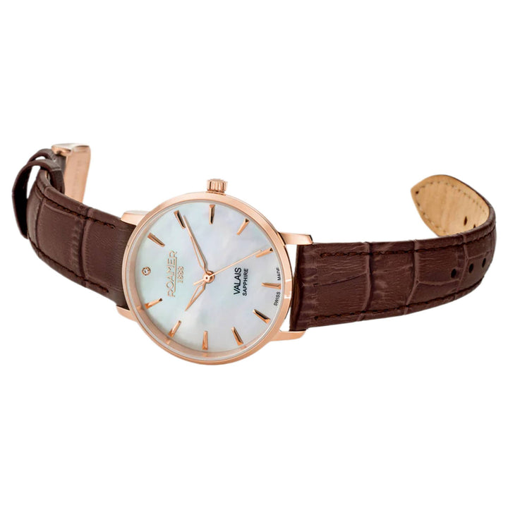 Roamer 989847 49 10 05 Women's Valais White Mother Of Pearl Watch