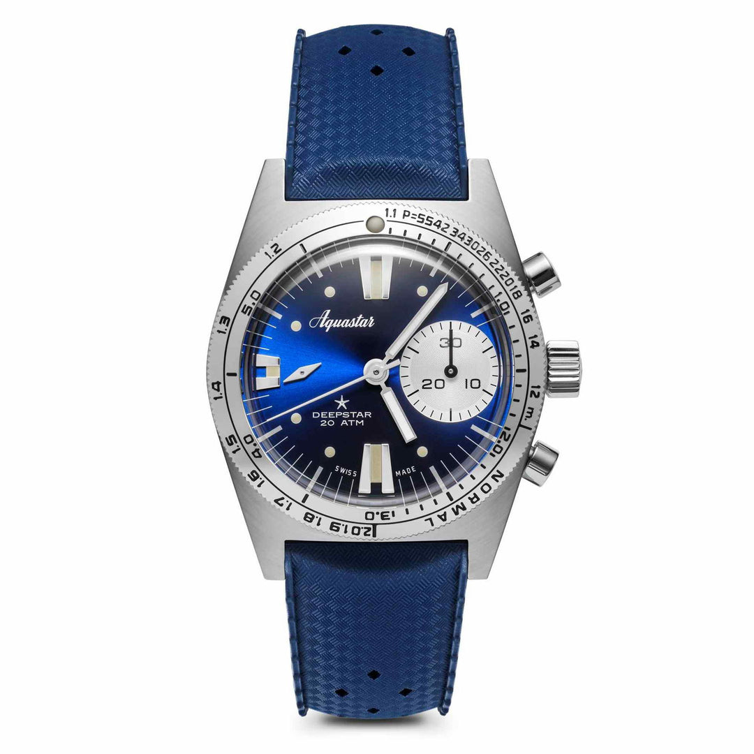 Aquastar 2022 Deepstar Blue Ray Chronograph Wristwatch - H S Johnson