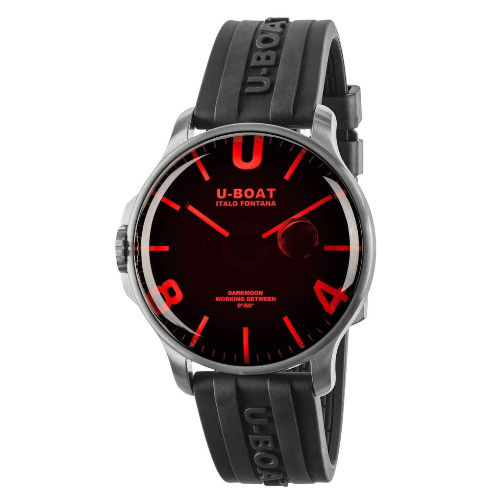 U 8465 B Darkmoon 44mm Glass Steel Watch