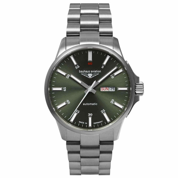 Bauhaus Aviation 2866M4 Men's Day Date Automatic Wristwatch - H S Johnson