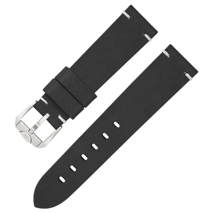 Squale CIN20CUOBK 20mm Handmade Black Leather Strap
