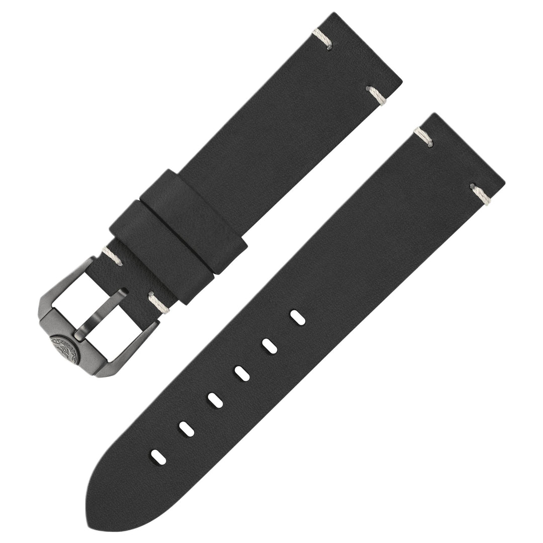 Squale CIN20CUOBK 20mm Handmade Black Leather Strap