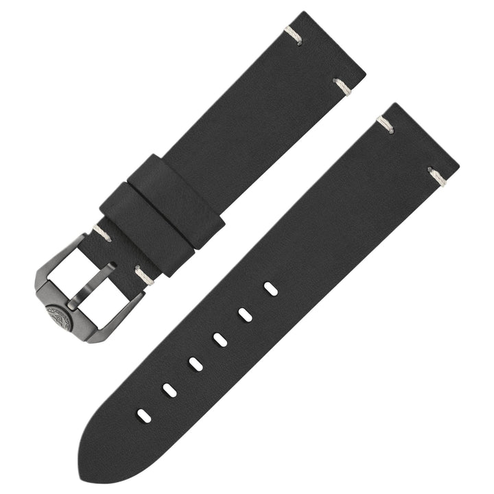 Squale CIN20CUOBK 20mm Handmade Black Leather Strap