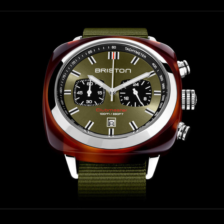 Briston Clubmaster Sport - Chrono - Vert olive 20142.SA.TS.26.NOL Watch