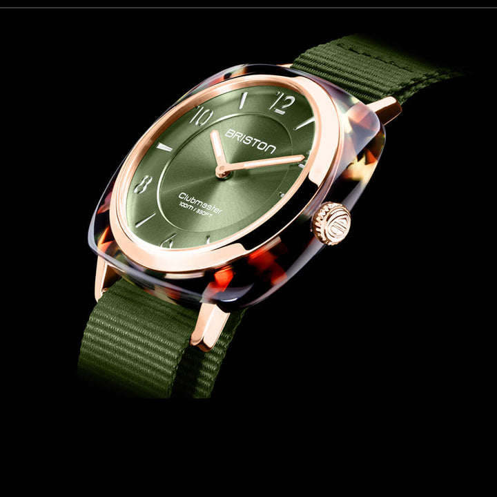 Briston Clubmaster Chic - HM - Gold - Vert Olive 21536.PRA.UG.26.NOL Watch