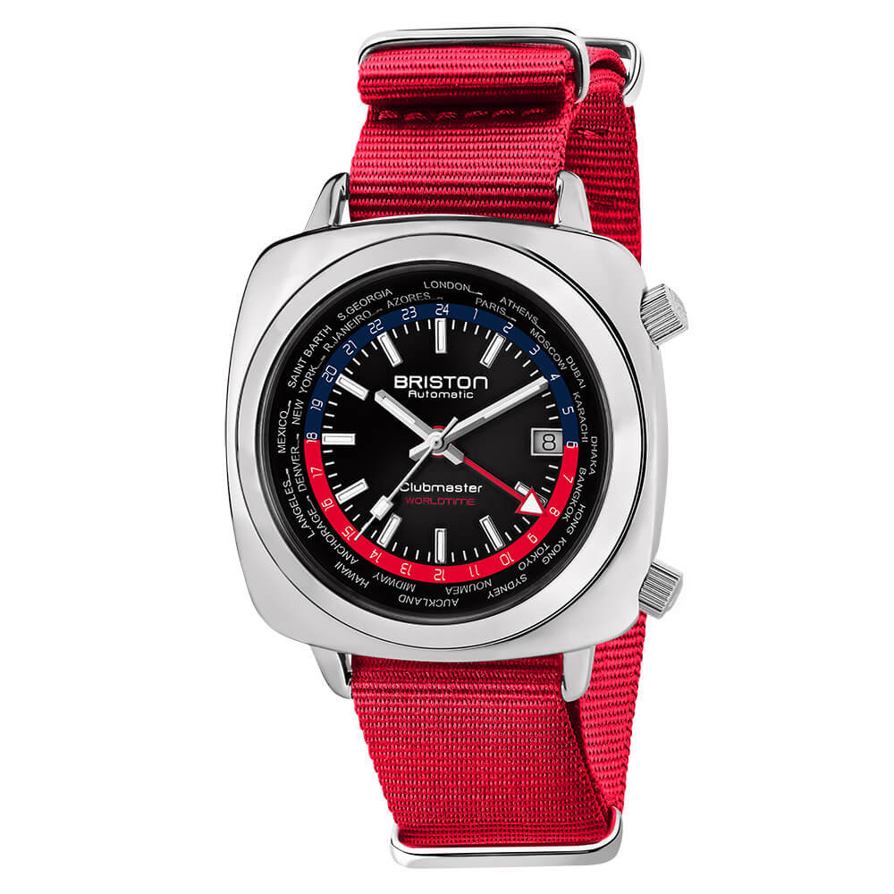 Briston Clubmaster Traveler Worldtime - Acier - Rouge 20842.PS.W.P.NR Watch