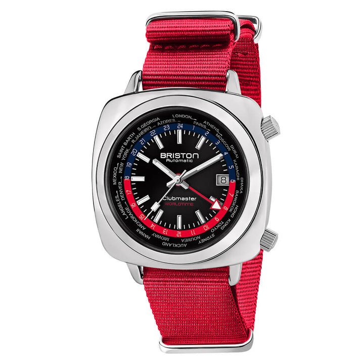 Briston Clubmaster Traveler Worldtime - Acier - Rouge 20842.PS.W.P.NR Watch