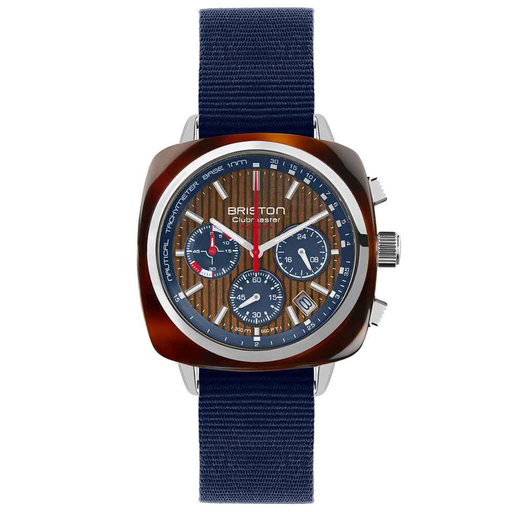 Briston Clubmaster Regatta - Chrono - Noyer / Bleu 262142.SA.T.15W.NNB Watch