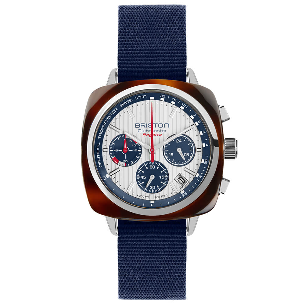 Briston Clubmaster Regatta - Chrono - Blanc / Bleu 262142.SA.T.2.NNB Watch