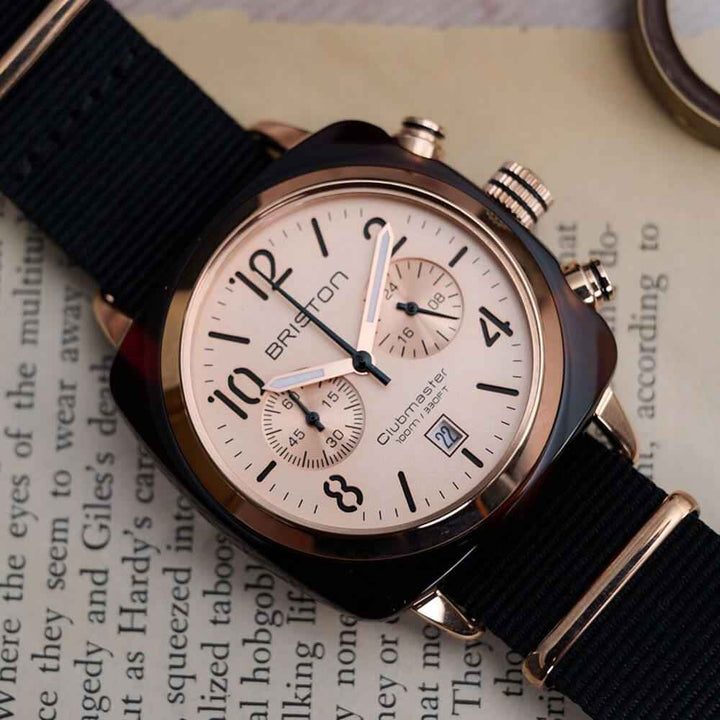 Briston Clubmaster Classic - Chrono - Gold - Or Rose 14140.PRA.T.6.NB Watch