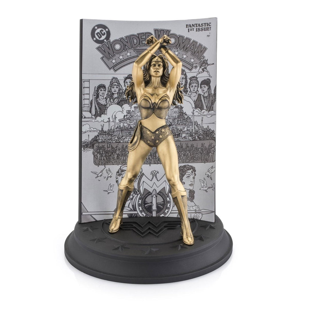 DC By Royal Selangor 0179029E Limited Edition Gilt Wonder Woman VL2 Action Comic Figurine - H S Johnson