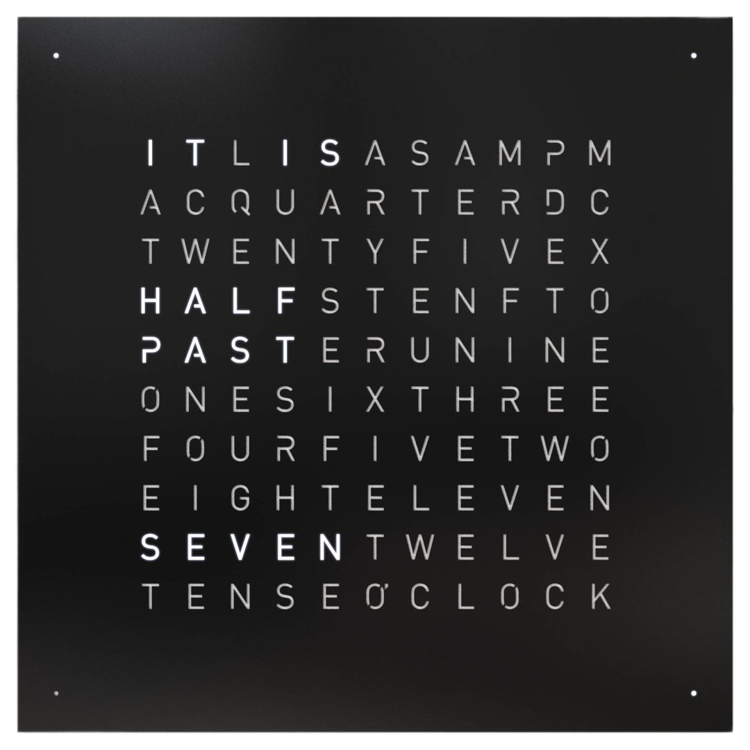 Qlocktwo QT5ENBLPC-UK 45 Black Pepper White Body Clock