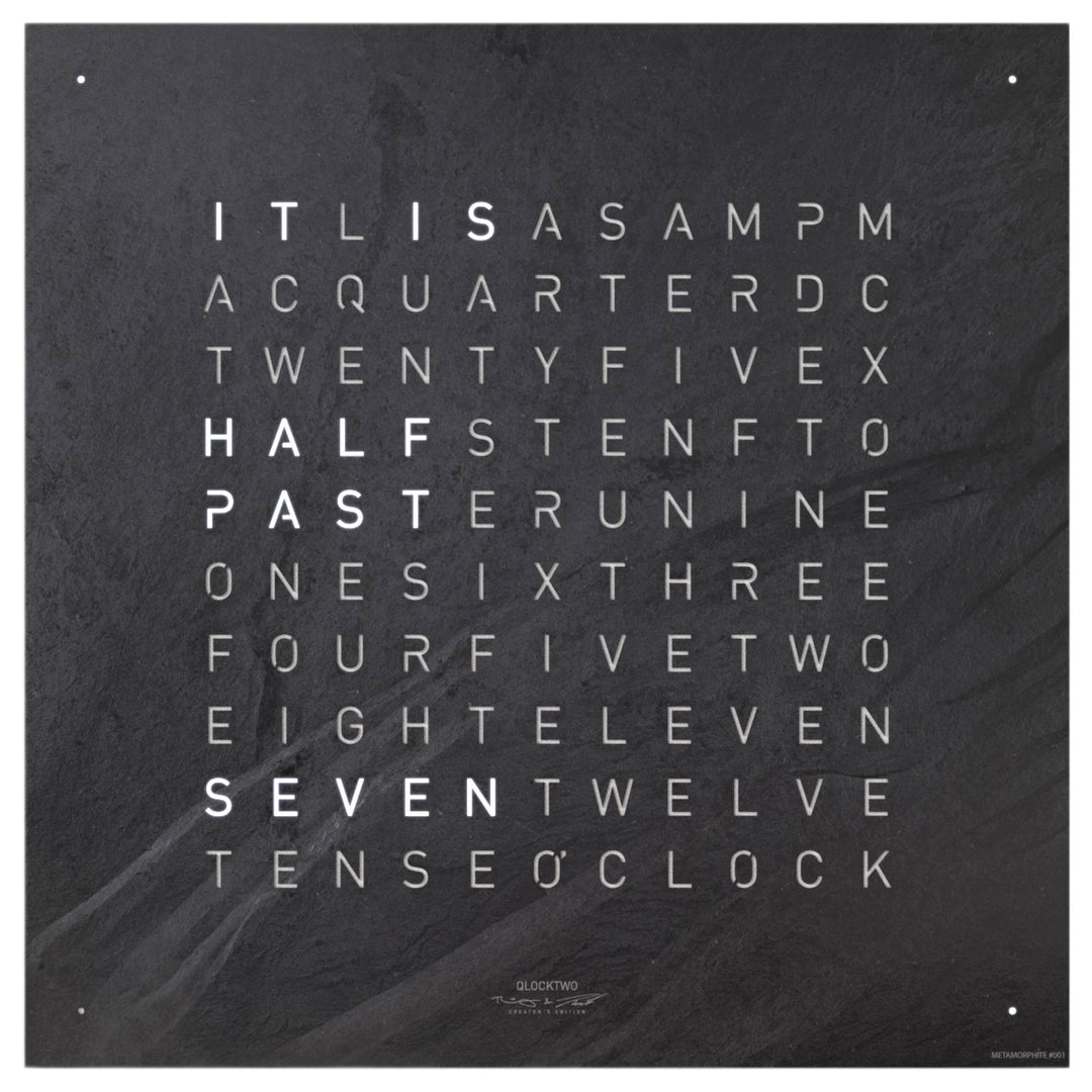 Qlocktwo QT5BLENMM-UK 45 Metamorphite Black Body Clock