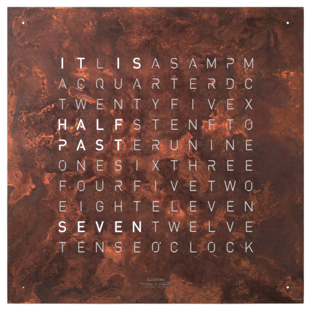 Qlocktwo QT5BLENRT-UK 45 Creator's Edition Rust Black Clock