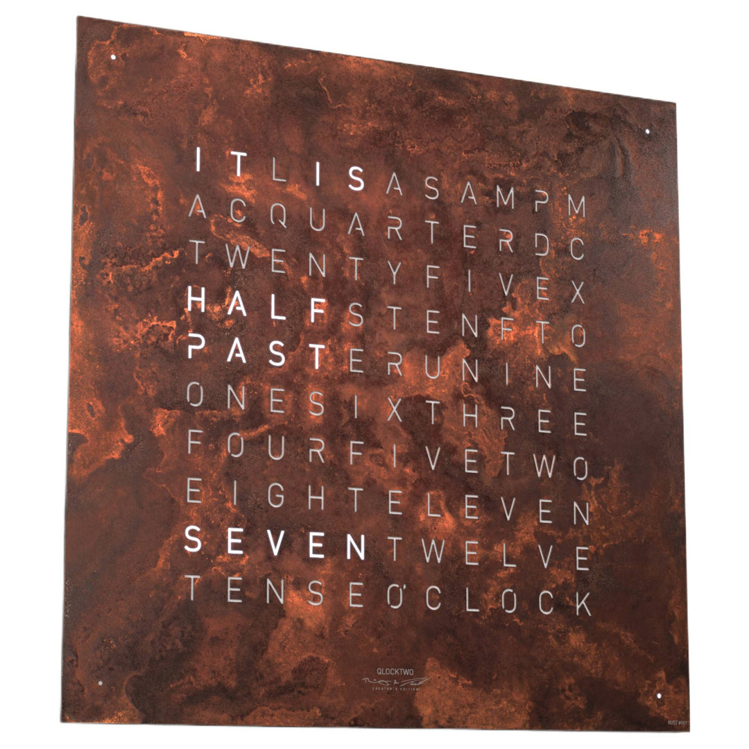 Qlocktwo QT5BLENRT-UK 45 Creator's Edition Rust Black Clock