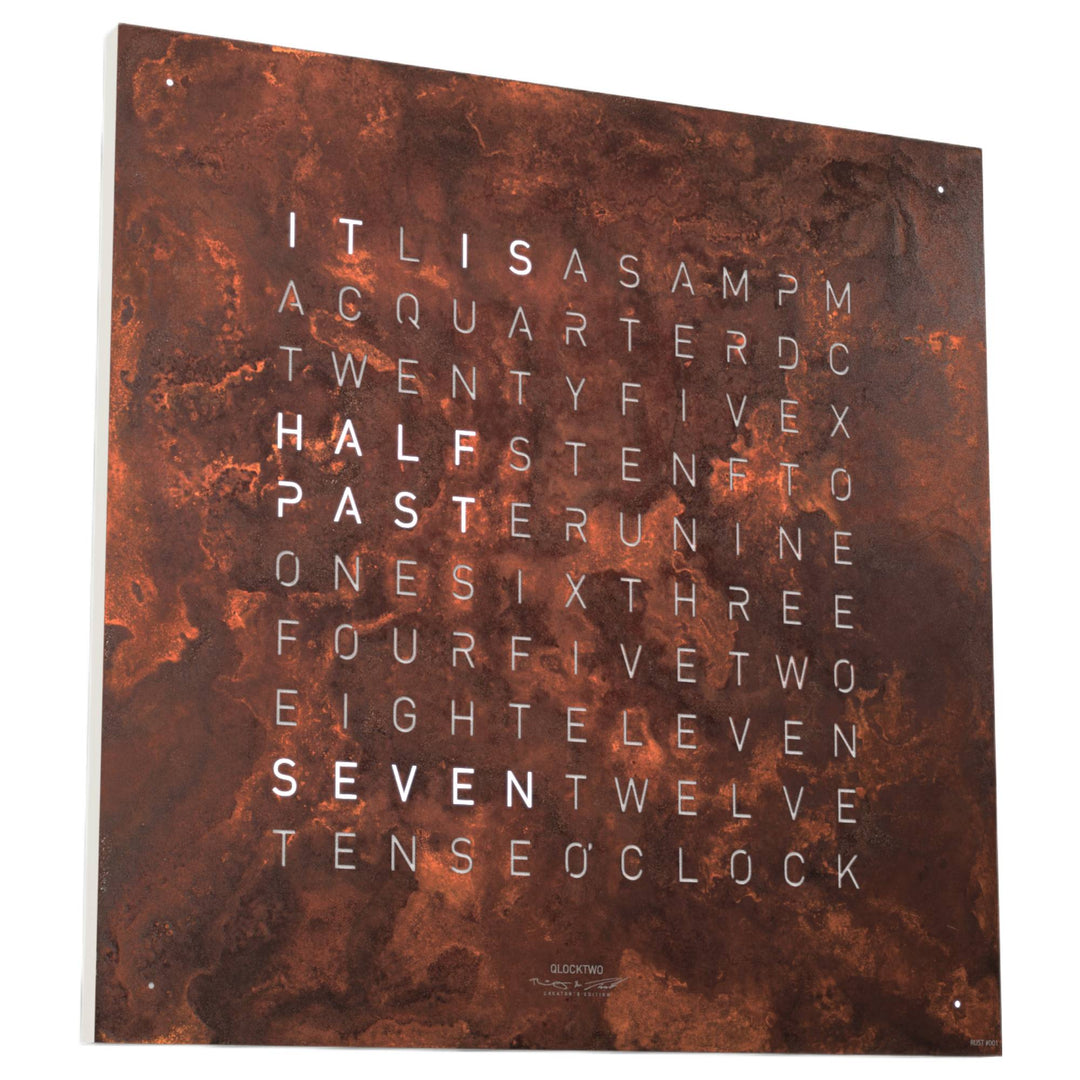 Qlocktwo QT5ENRT-UK 45 Creator's Edition Rust Clock