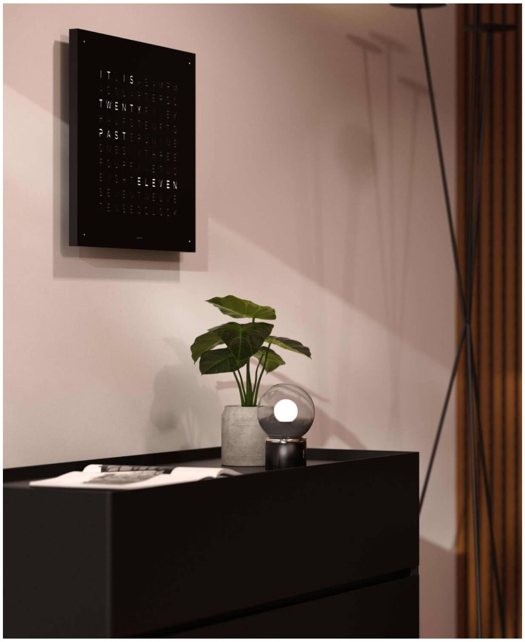 Qlocktwo QT5ENBLPC-UK 45 Black Pepper White Body Clock