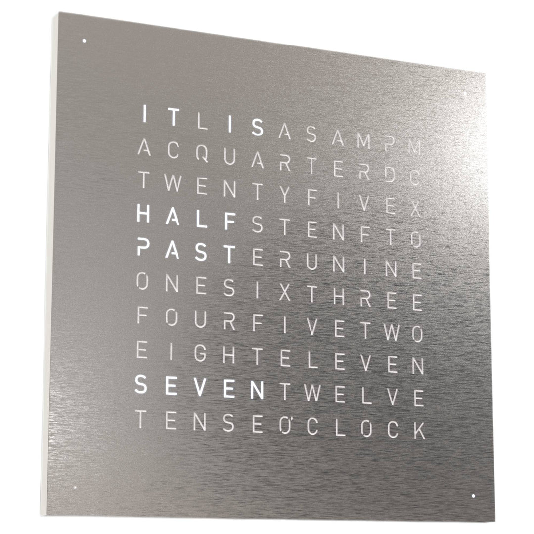 Qlocktwo QT5ENSS-UK 45 Stainless Steel White Clock