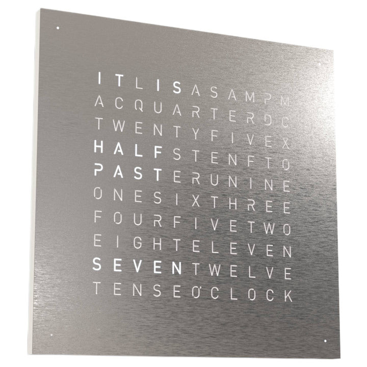 Qlocktwo QT5ENSS-UK 45 Stainless Steel White Clock