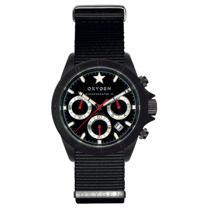 Oxygen EX-C-REC-42-NN-BL Record Chronograph Black Watch