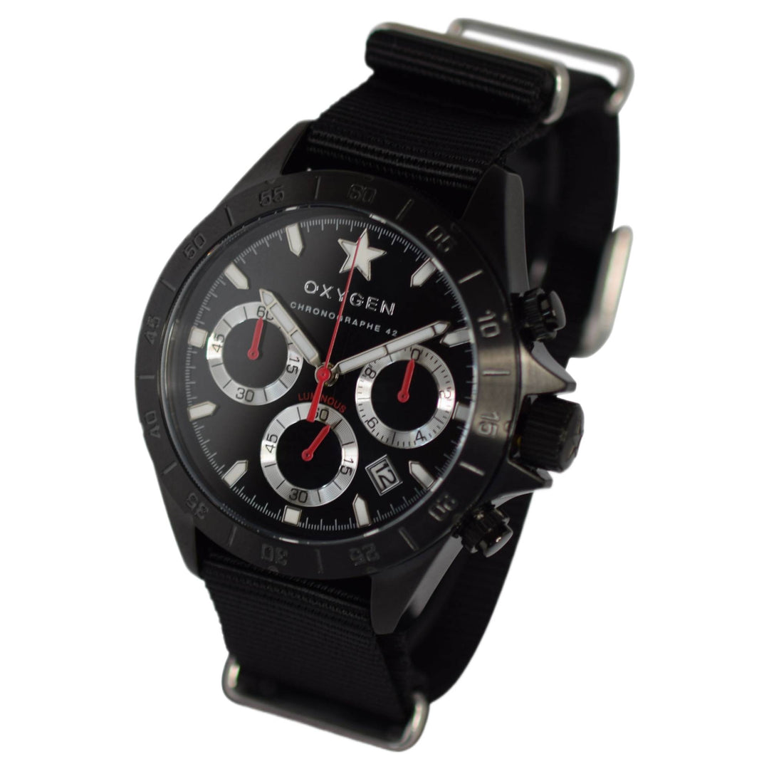 Oxygen EX-C-REC-42-NN-BL Record Chronograph Black Watch