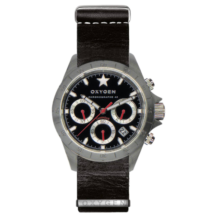 Oxygen EX-C-SPR-42-NL-BL Sprint Chronograph Black Watch