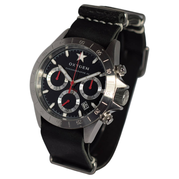 Oxygen EX-C-SPR-42-NL-BL Sprint Chronograph Black Watch