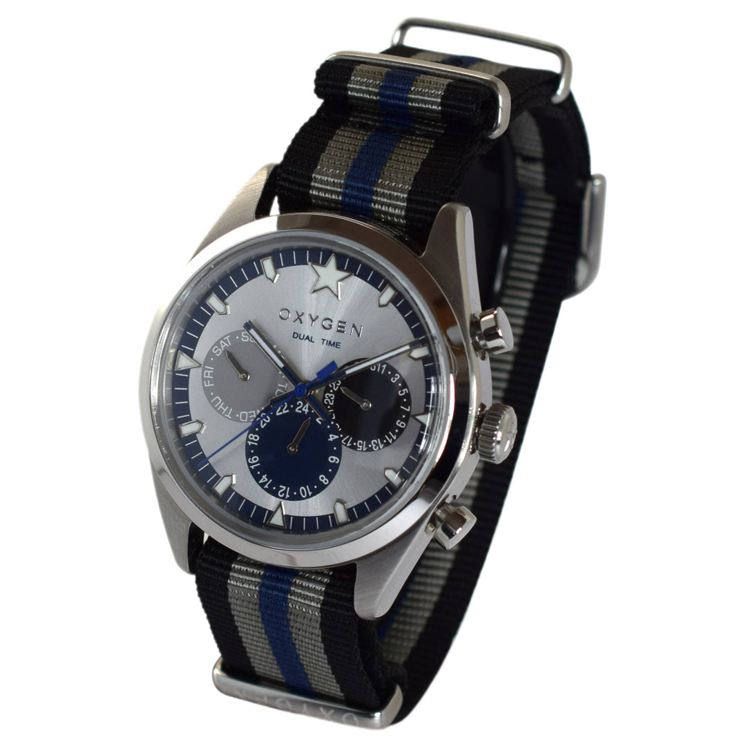 Oxygen EX-SDT-PAC-40-NN-BLGRNA Pacific 40 Dual Time Watch