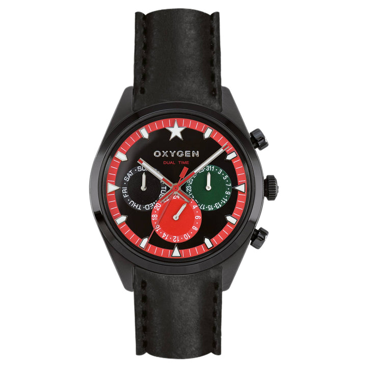 Oxygen EX-SDT-ROM-40-CL-BL Roma 40 Dual Time Watch