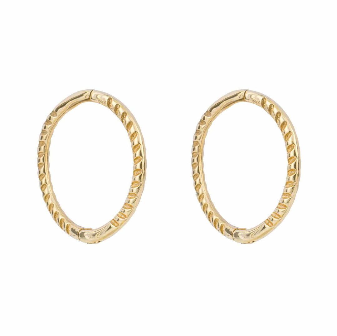 Elements Gold GE1000 Rope Effect Hoop Earrings - H S Johnson