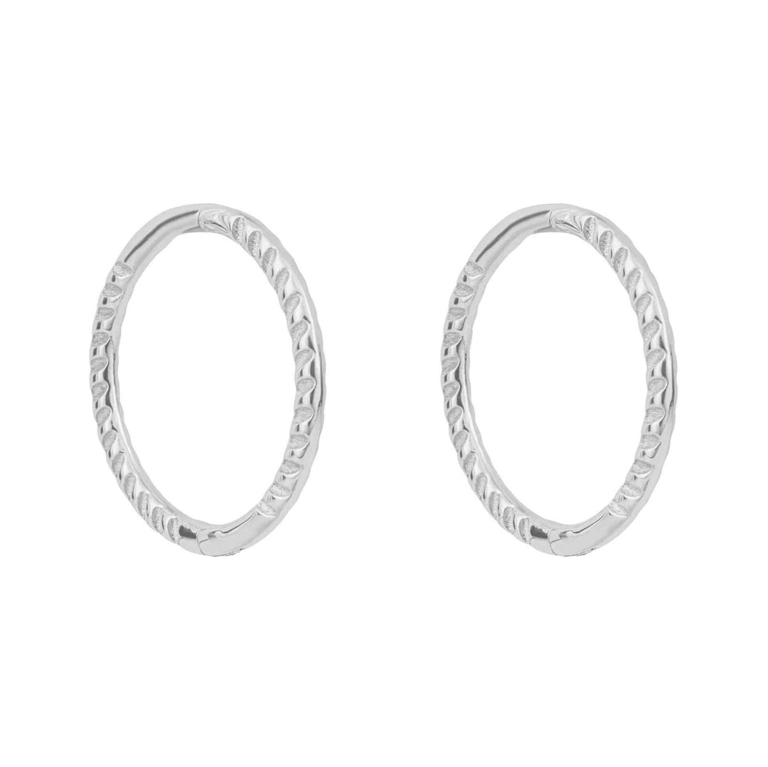 Elements Gold GE1001 Rope Effect Hoop Earrings - H S Johnson