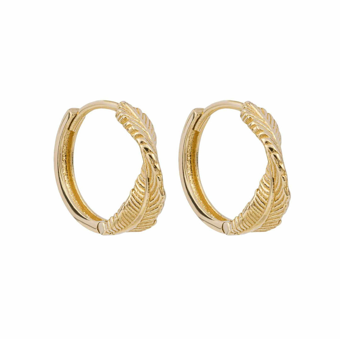 Elements Gold GE1004 Leaf Twist Hoop Earrings - H S Johnson