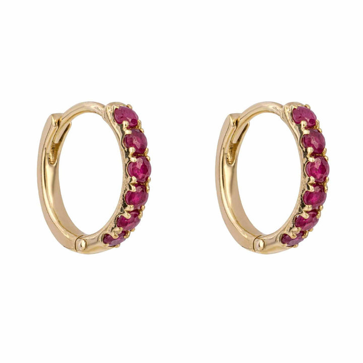 Elements Gold GE1019R Precious Stone Hoop Earrings - H S Johnson