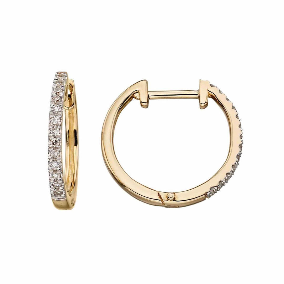 Elements Gold GE2135 Huggie Hoop Earrings Pave Diamonds - H S Johnson