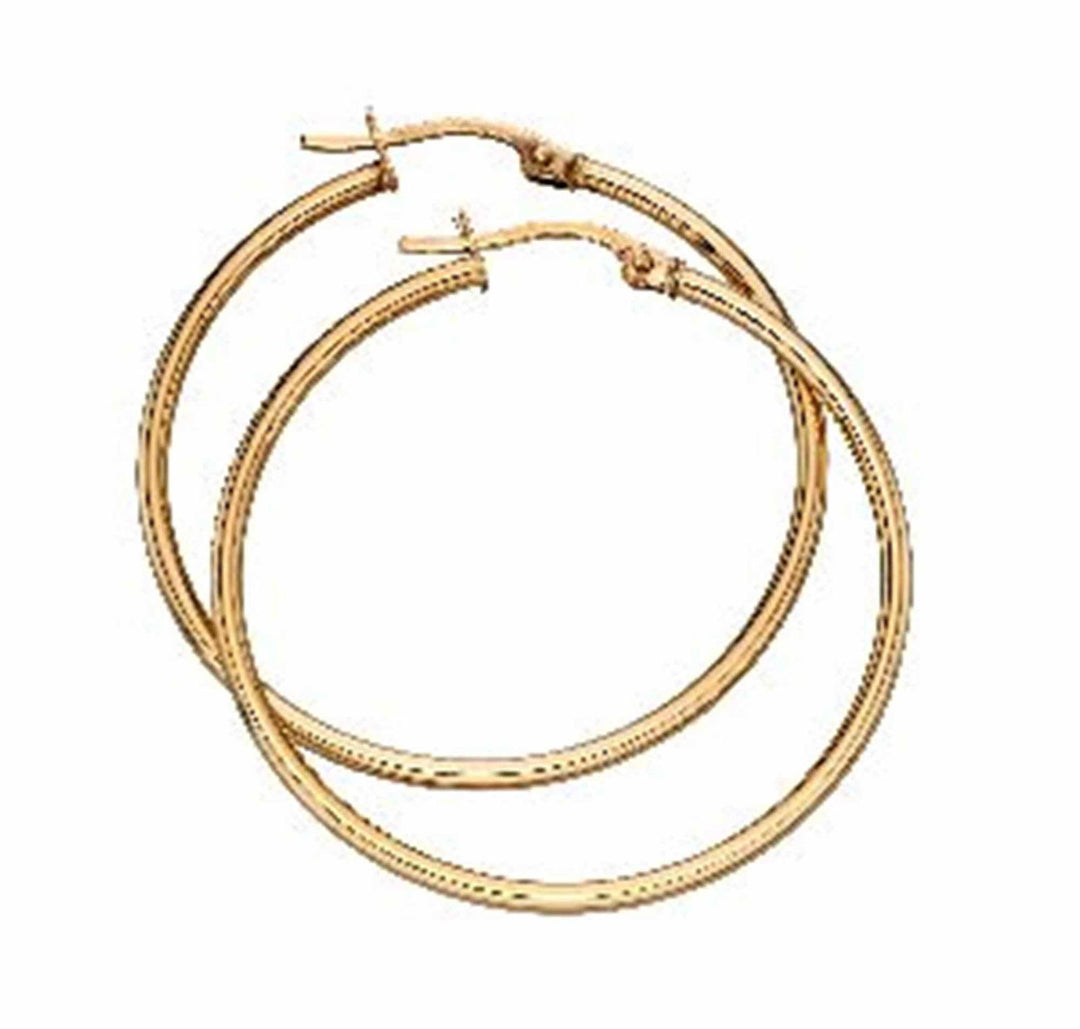 Elements Gold GE2219 30mm Hinged Hoop Earrings - H S Johnson