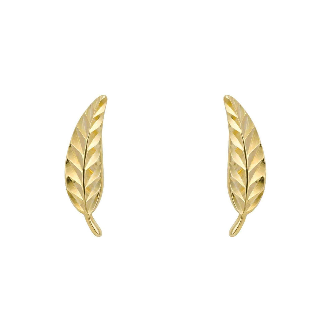 Elements Gold GE2431  Feather Stud Earrings - H S Johnson