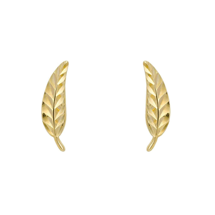 Elements Gold GE2431  Feather Stud Earrings - H S Johnson