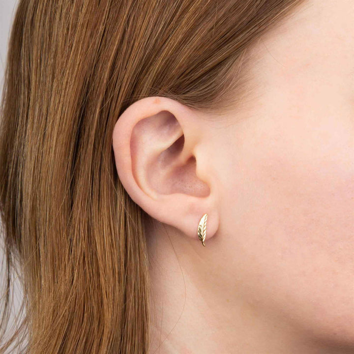 Elements Gold GE2431  Feather Stud Earrings - H S Johnson
