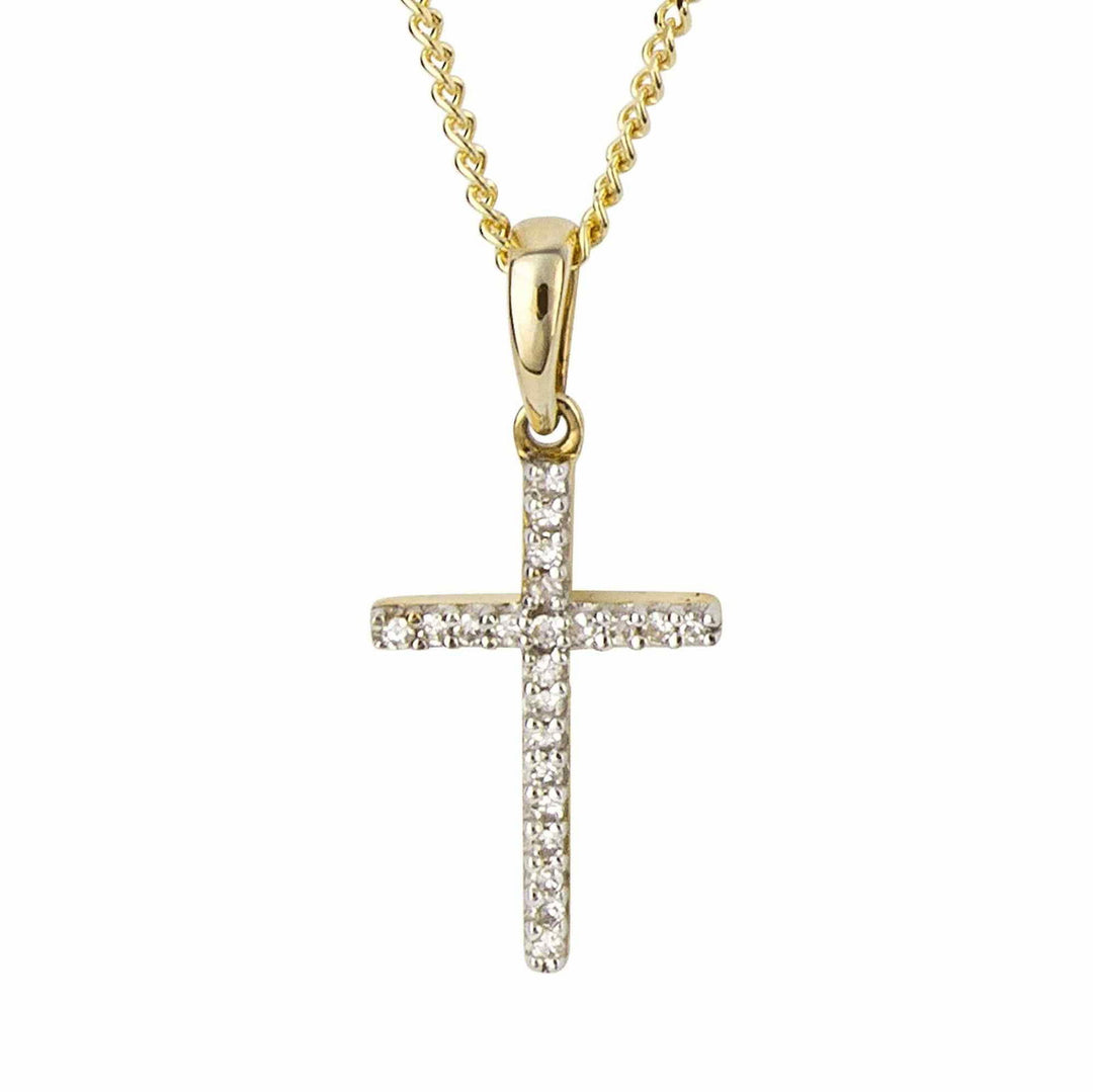 Elements Gold GP1004 Cross with Diamond Pendant Only - H S Johnson