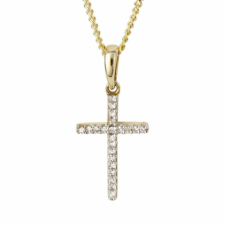 Elements Gold GP1004 Cross with Diamond Pendant Only - H S Johnson