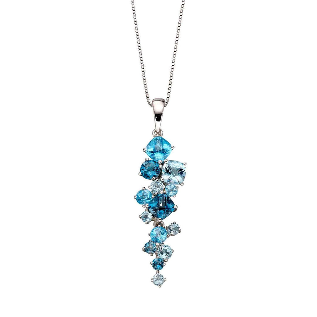 Elements Gold GP2117T Scatter Blue Topaz Pendant Only - H S Johnson