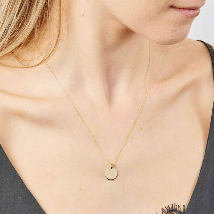 Elements Gold GP2226 Plain Engravable Disc Pendant Only - H S Johnson