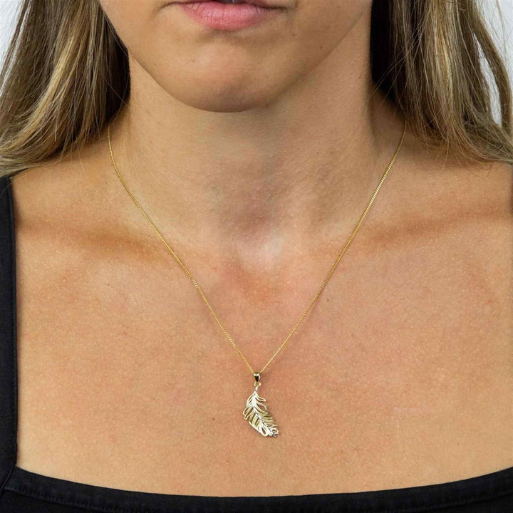Elements Gold GP2228 Feather Pendant Only - H S Johnson